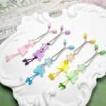 گیره روسری کودک طرح پروانه و ستاره پاستلی