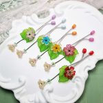 گیره روسری یکطرفه مدل برگ و گل کریستال - Image 2